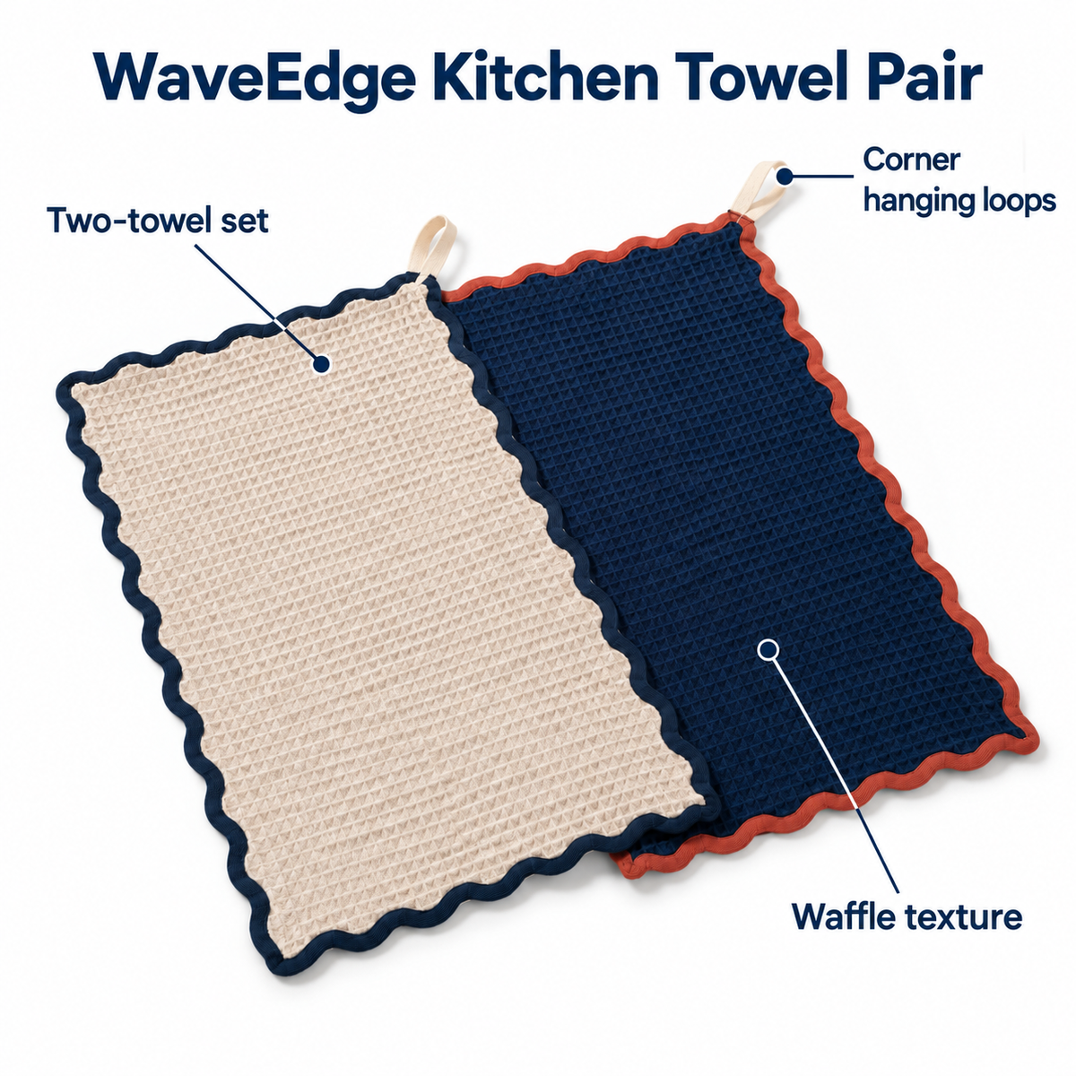 WaveEdge Kitchen Towel Pair