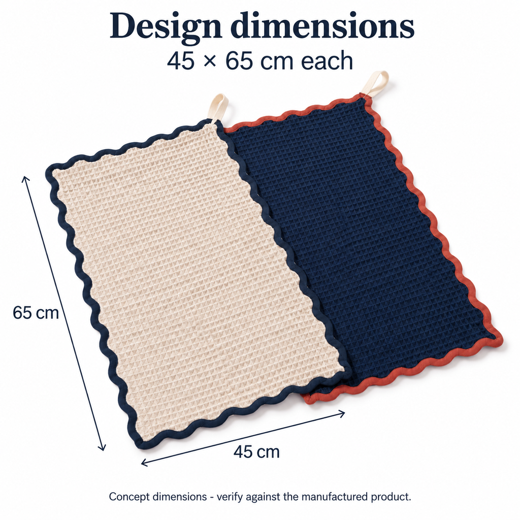 WaveEdge Kitchen Towel Pair